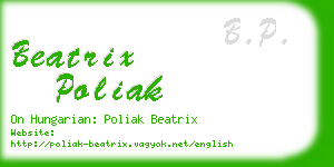 beatrix poliak business card